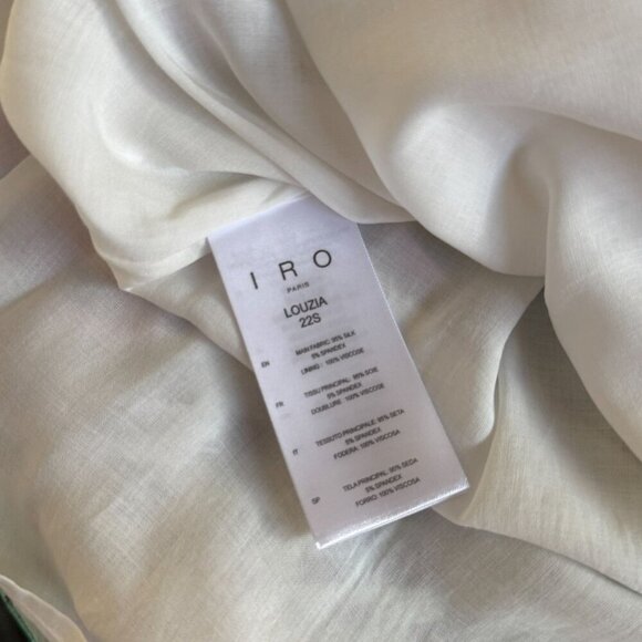 IRO Paris Womens Silk Louzia‎ Ruffle Mini Skirt Sz FR 34/ US 2 Pink Green Party - Picture 13 of 13